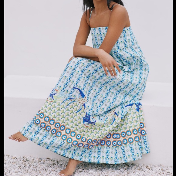 Anthropologie Sleeveless Square Neck Aline Maxi Dress - Picture 2 of 8